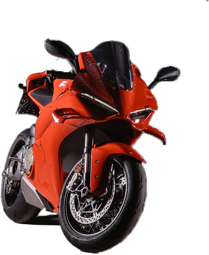 A red sports motorcycle