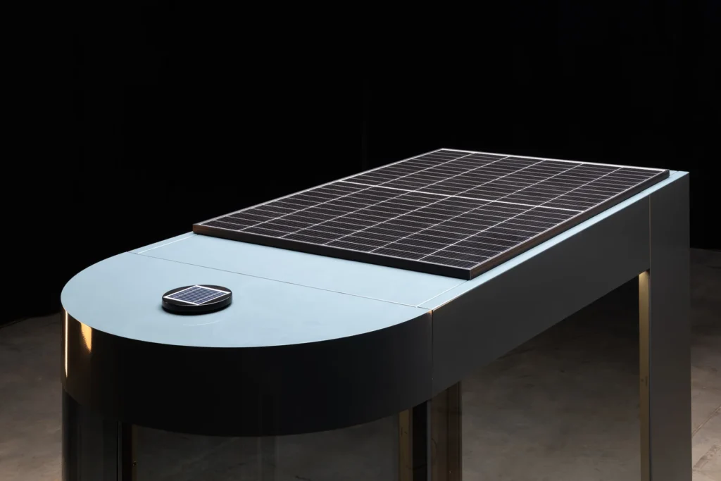 Top view of the solar panel on the MotoDome Off-grid model