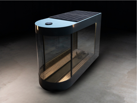 MotoDome motorcycle garage with solar panel